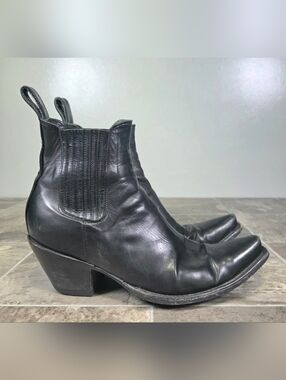 OLD GRINGO LEATHER SNIP TOE WESTERN CHELSEA ANKLE BOOTS.